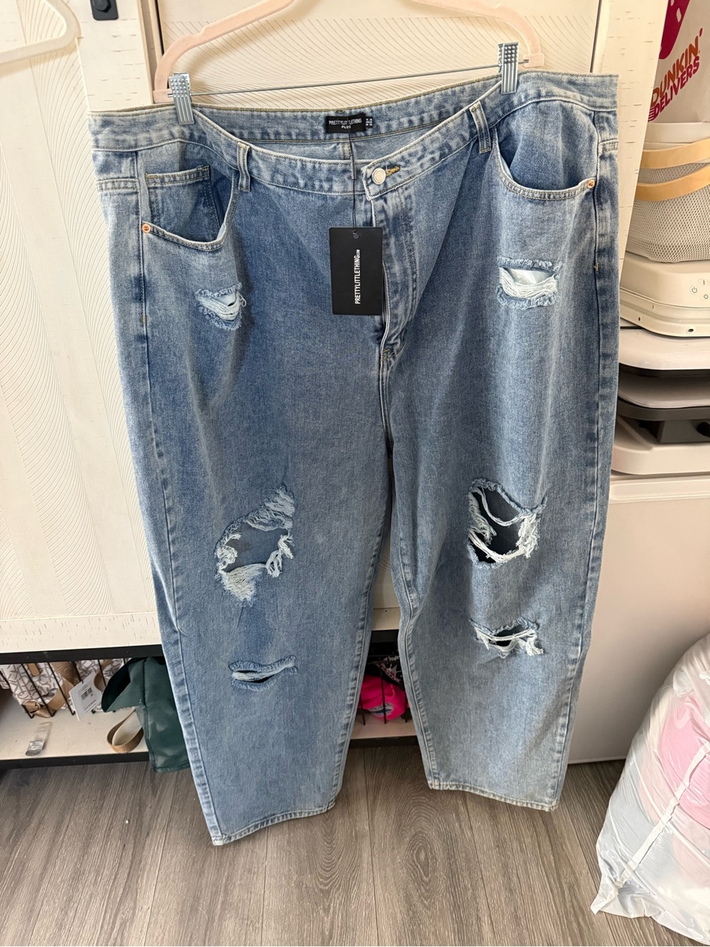 PrettyLittleThing Light Blue Distressed Boyfriend Jeans